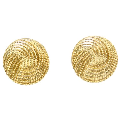 Modernist Gold Textured Earrings~P77347482