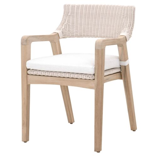 Laura Outdoor Rope Armchair, Light Gray/White~P77567413