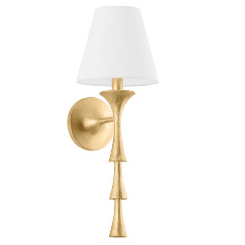 Jynelle Wall Sconce, Vintage Gold Leaf/White