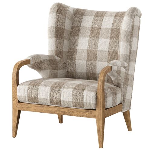 Sedoni Wingback Accent Chair, Dresden Pebble