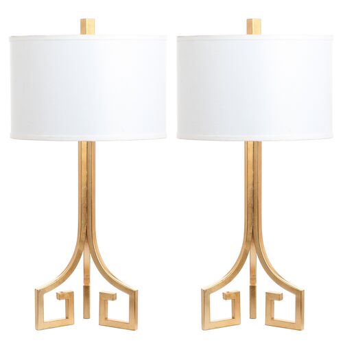 S/2 Arabelle Table Lamps, Gold~P60344571
