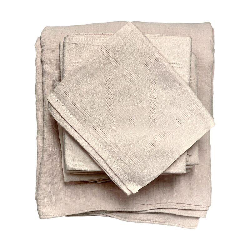1920s French Napkins w/ Tablecloth, 13Pc