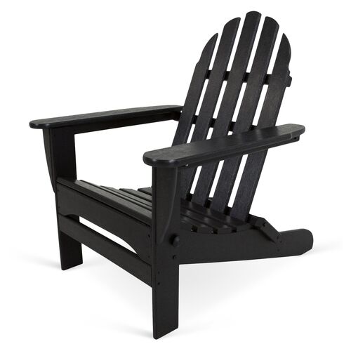Classic Folding Adirondack Chair, Black~P45747984