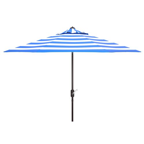 Rita Outdoor Patio Umbrella, Blue/White Stripe~P77647822