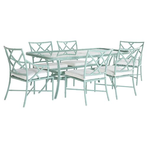 Kit Celadon 7-Pc Dining Set, White~P77660322