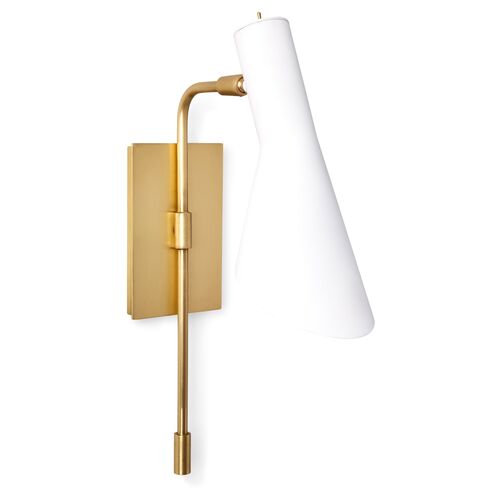 Penelope Wall Sconce, Brass/White~P77353922
