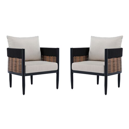 S/2 Cyprian Outdoor Rattan Rope Chairs