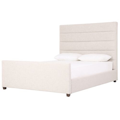 Vienna Channeled Bed, Ivory Performance