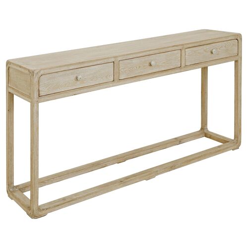Milo 3-Drawer Console, Natural~P77537895
