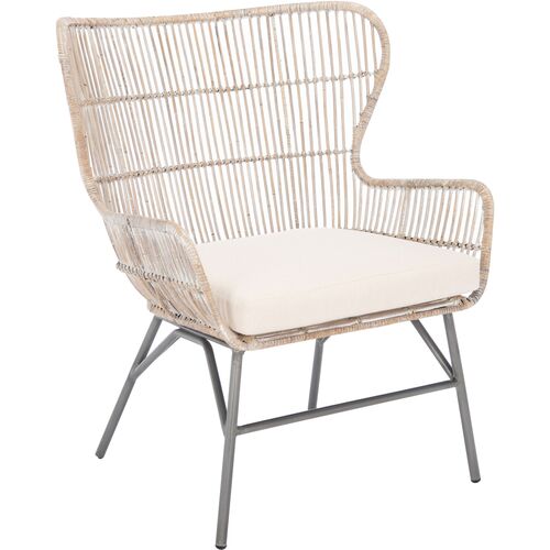 Bree Rattan Accent Chair, Gray Whitewash~P77648077