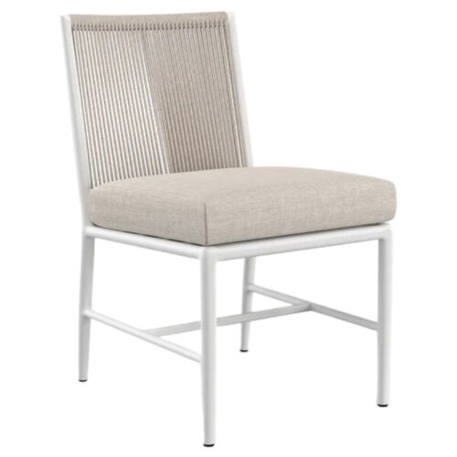 Riyana Outdoor Aluminum/Rope Armless Dining Chair