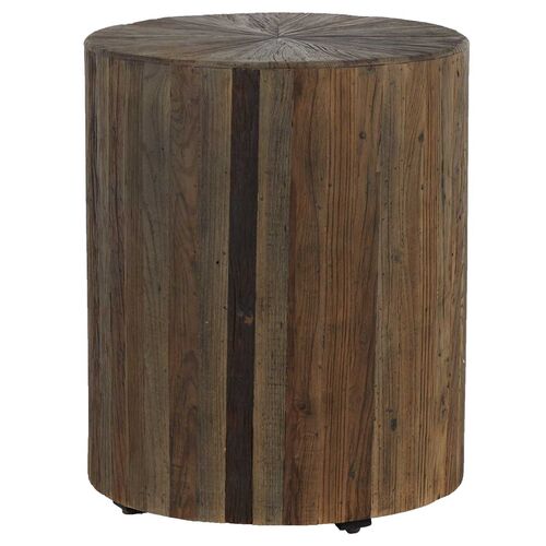 Cyrano Recycled Elm Side Table, Brown