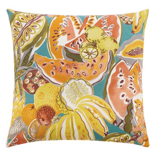 Calypso Colorful Fruit Pillow, Orange/Yellow