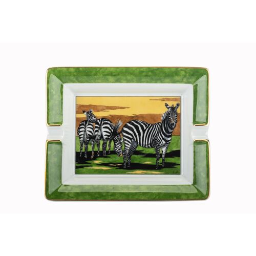 Hermès Green Gold Zebra Ashtray~P77629012