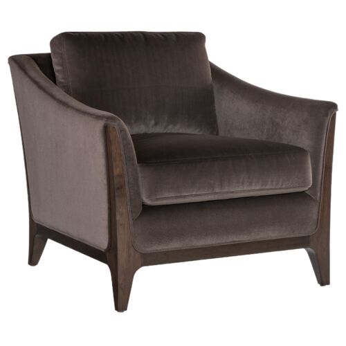 Sofia Velvet Chair, Caviar/Merrimac Mink