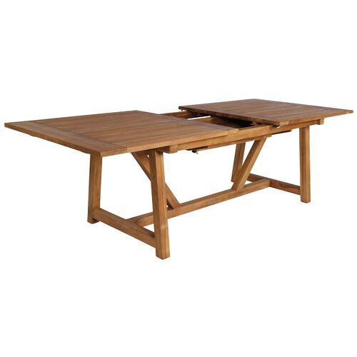 George Extension Outdoor Teak Dining Table, Natural~P77497240