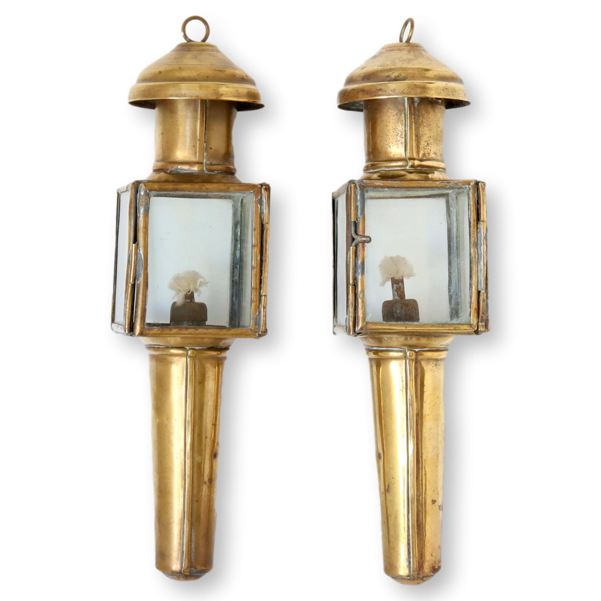 Antique English Caroling Lanterns, Pair~P77663063
