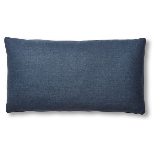 Ada Long Lumbar Pillow, Navy Linen~P77483409