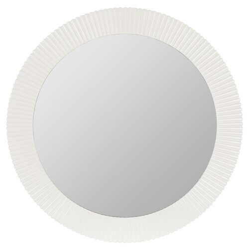 Josie Round Wall Mirror, Glossy White~P111111787