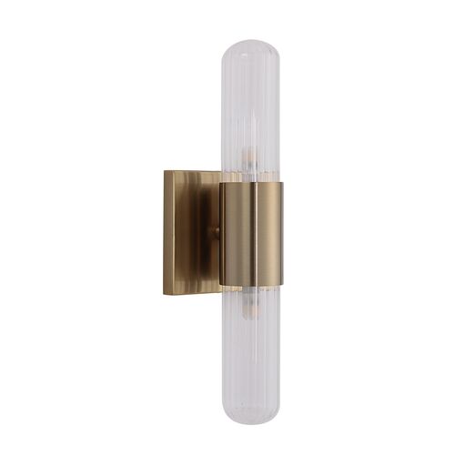 Drakon 2-Light Glass Wall Sconce, Brass