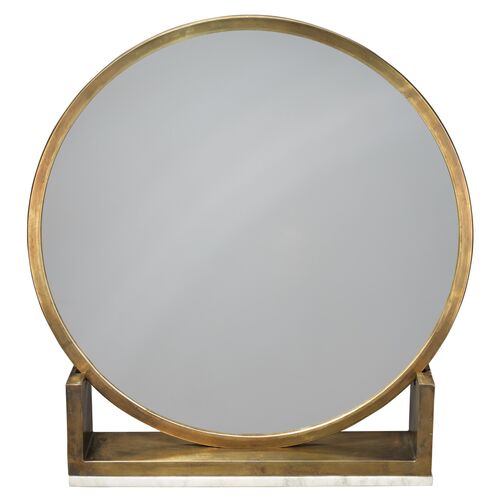 Odyssey Standing Accent Mirror, Antiqued Brass~P77457392