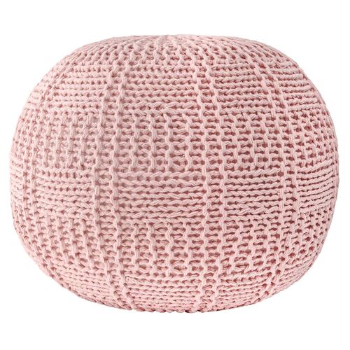 Basketweave Pouf, Pink~P77584802