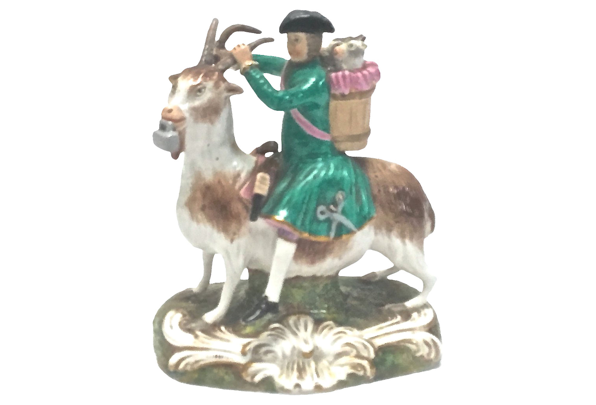 Antique Derby Tailor Riding Goat Figure~P77296588