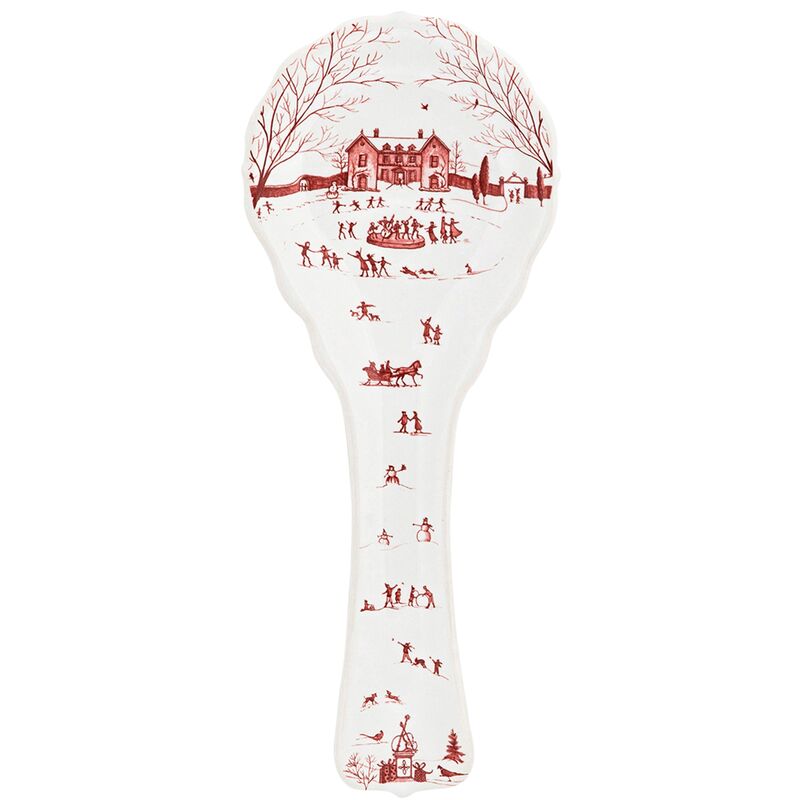 Country Estate Winter Frolic Spoon Rest, Ruby