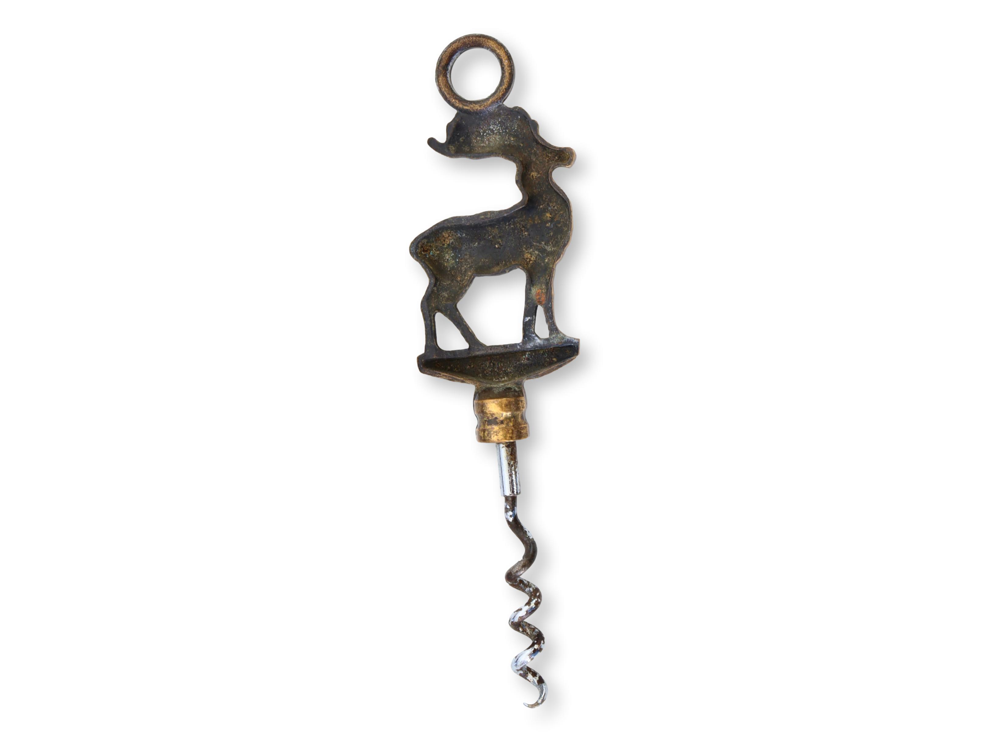 English Brass Stag Corkscrew~P77679983