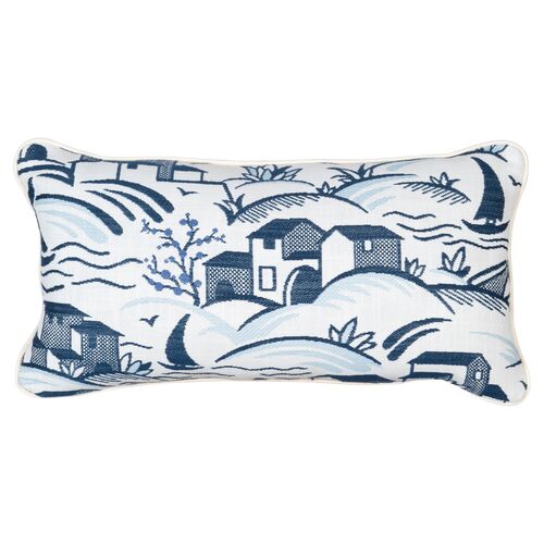 Harbor 12"x23" Outdoor Lumbar Pillow, Blue~P77650046