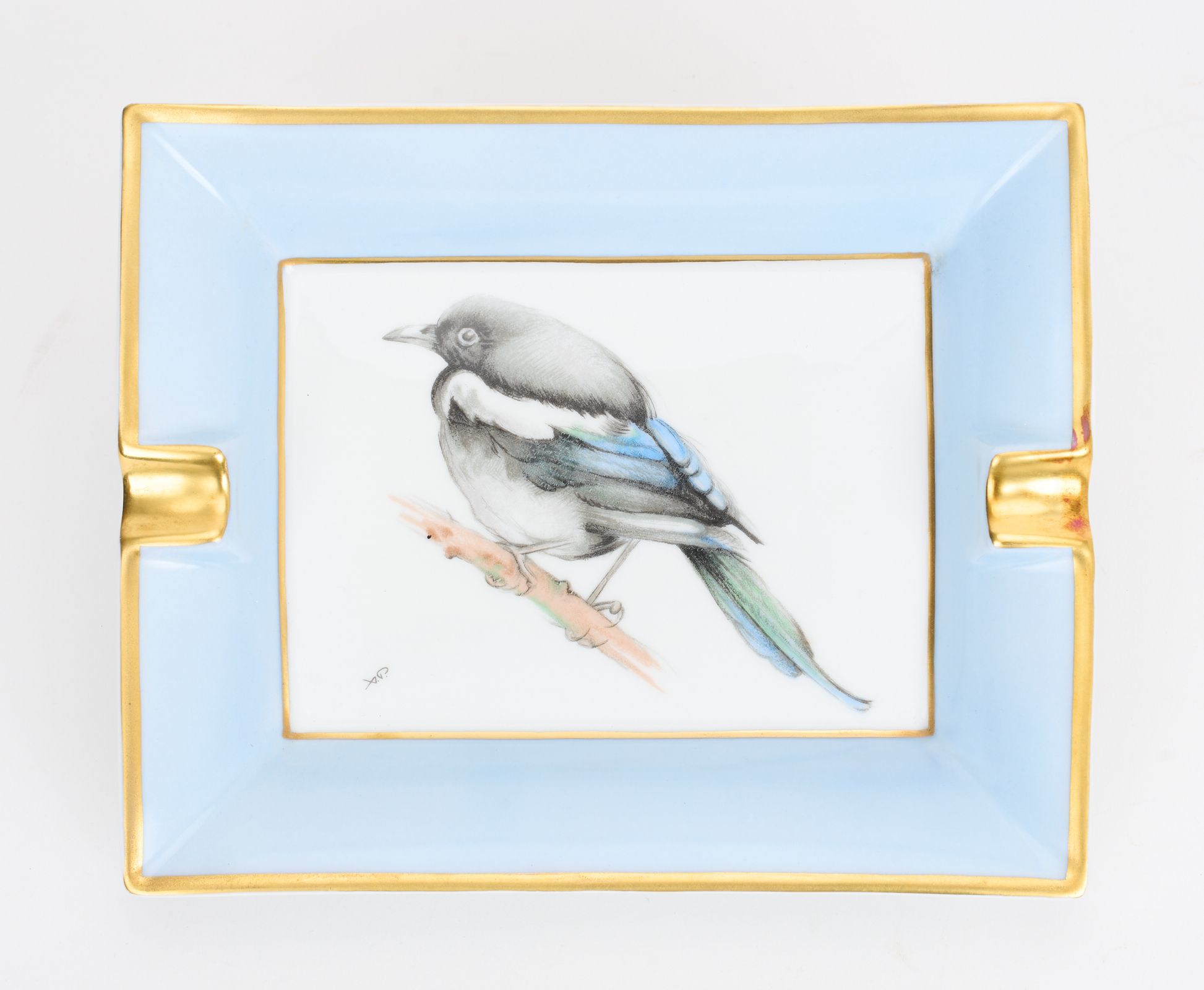 Hermès Bird Porcelain Blue Ashtray~P77709412
