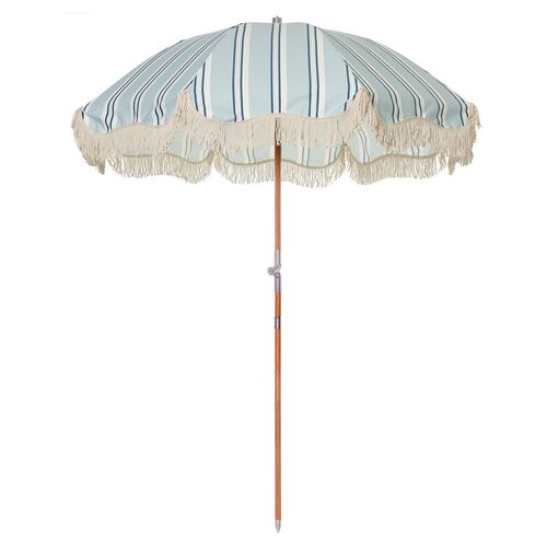 Quincy Beach Premium Umbrella, Blue/White Stripe~P77559120