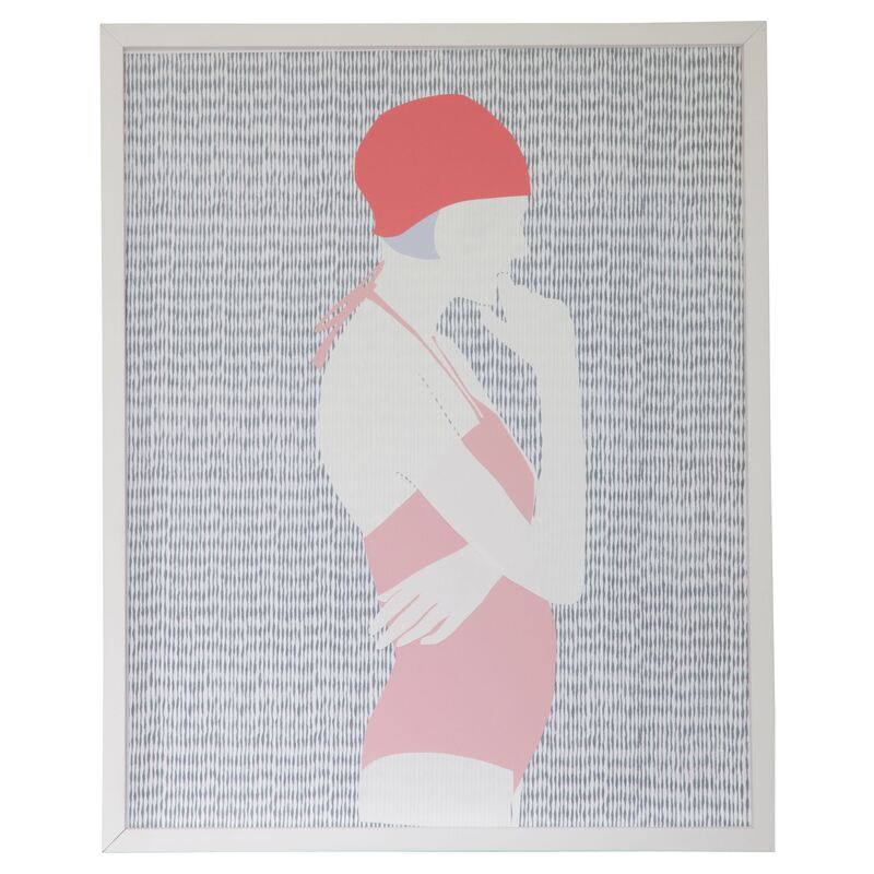 Dawn Wolfe, Swimmer Collage-Pink Maillot