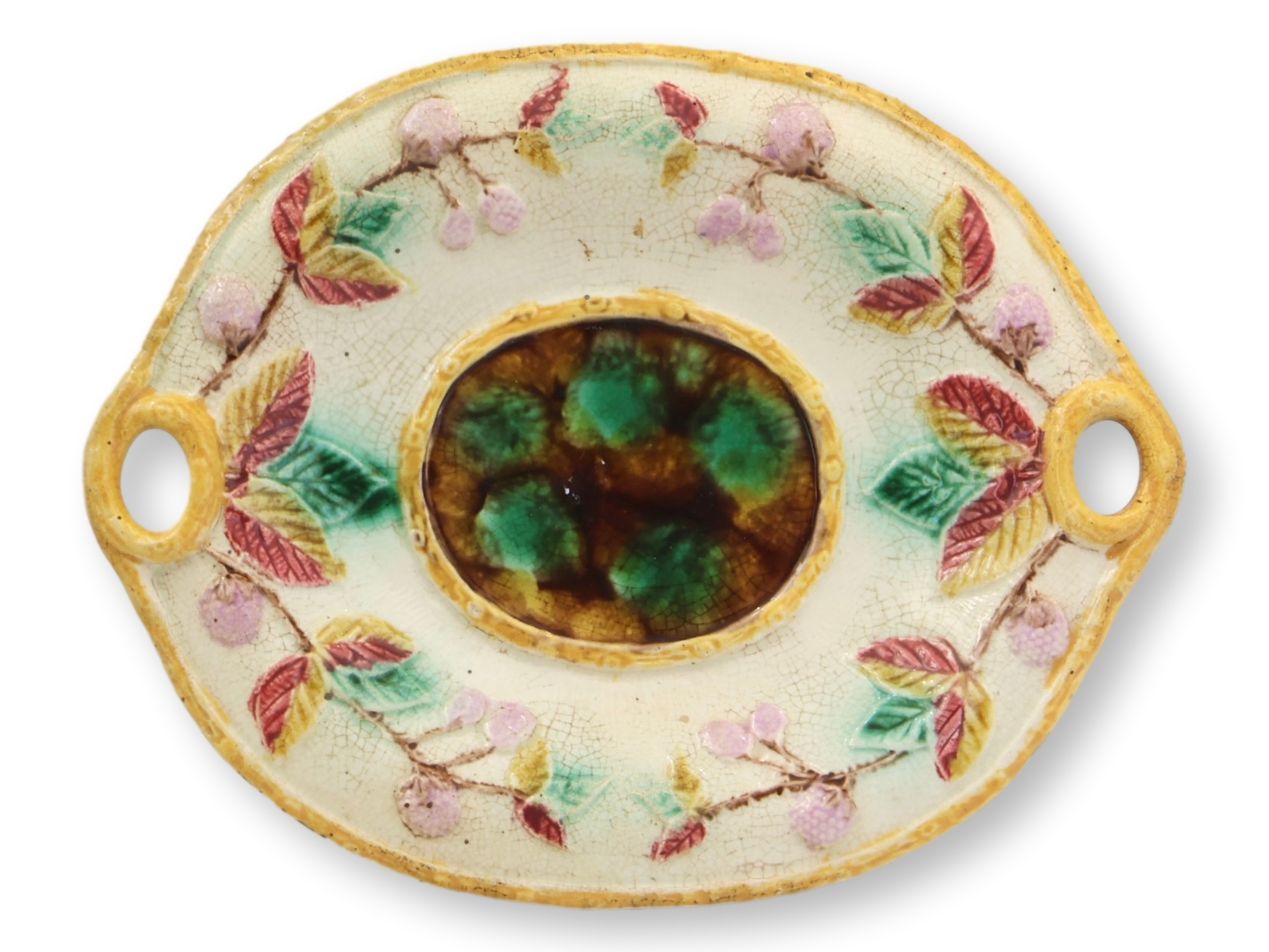 English Majolica Bread Serving Plate~P77719656