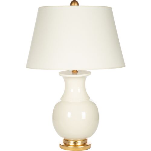 Cloister Table Lamp, White/Gold Leaf