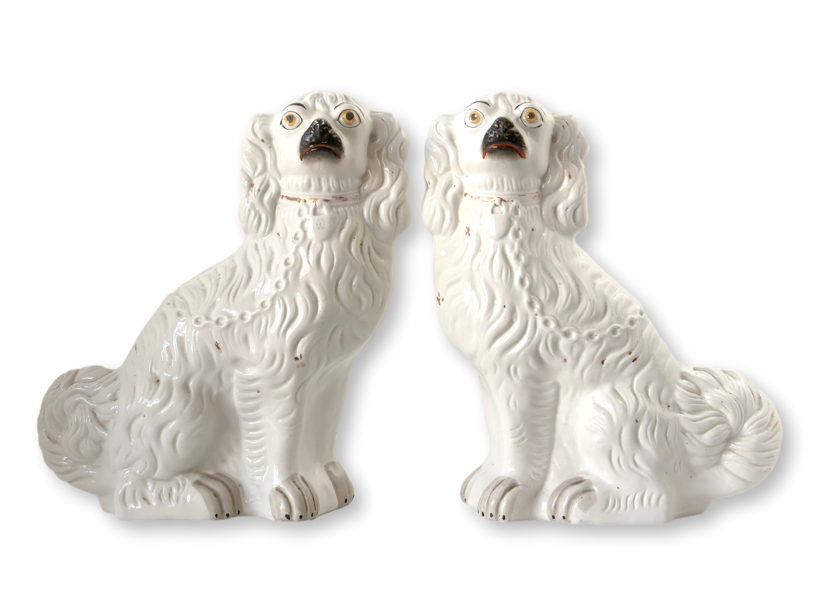 19th-C. Staffordshire King Charles Dogs~P77717236