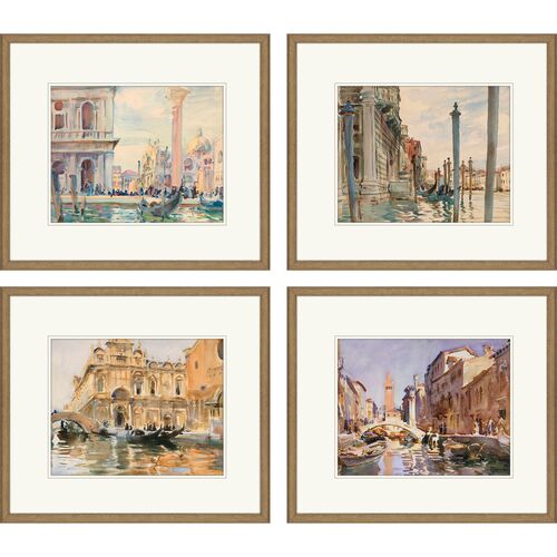 S/4 La Serenissima Framed Paintings S/4 La Serenissima Framed Paintings