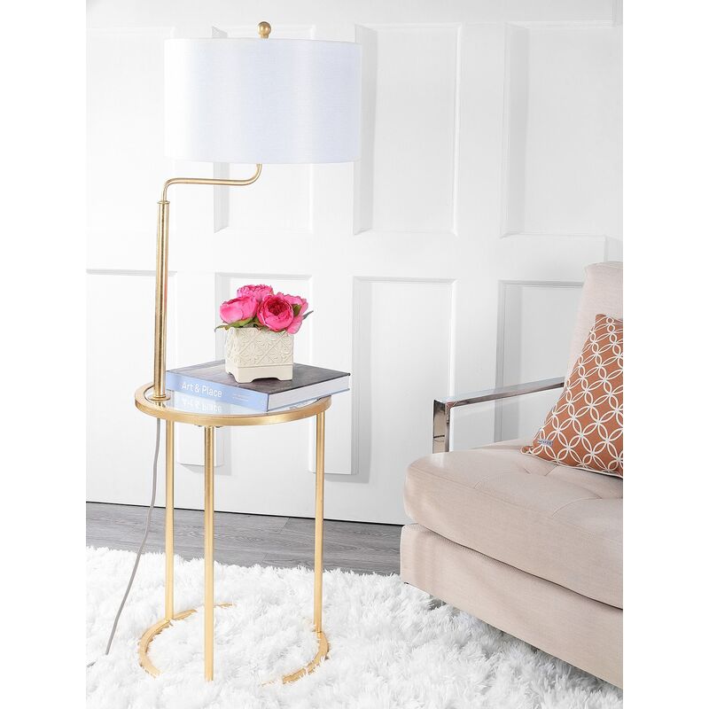 Elsie Side Table Floor Lamp Gold Leaf, Floor Lamp Next To Side Table