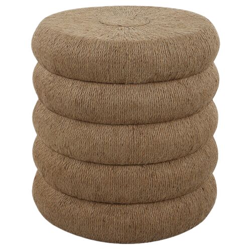 Lowell Side Table, Natural Braided Rope