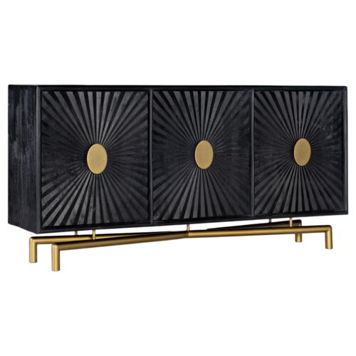 69" 3-Door Entertainment Console, Black