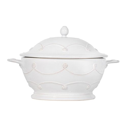 Berry & Thread Casserole with Lid, Whitewash