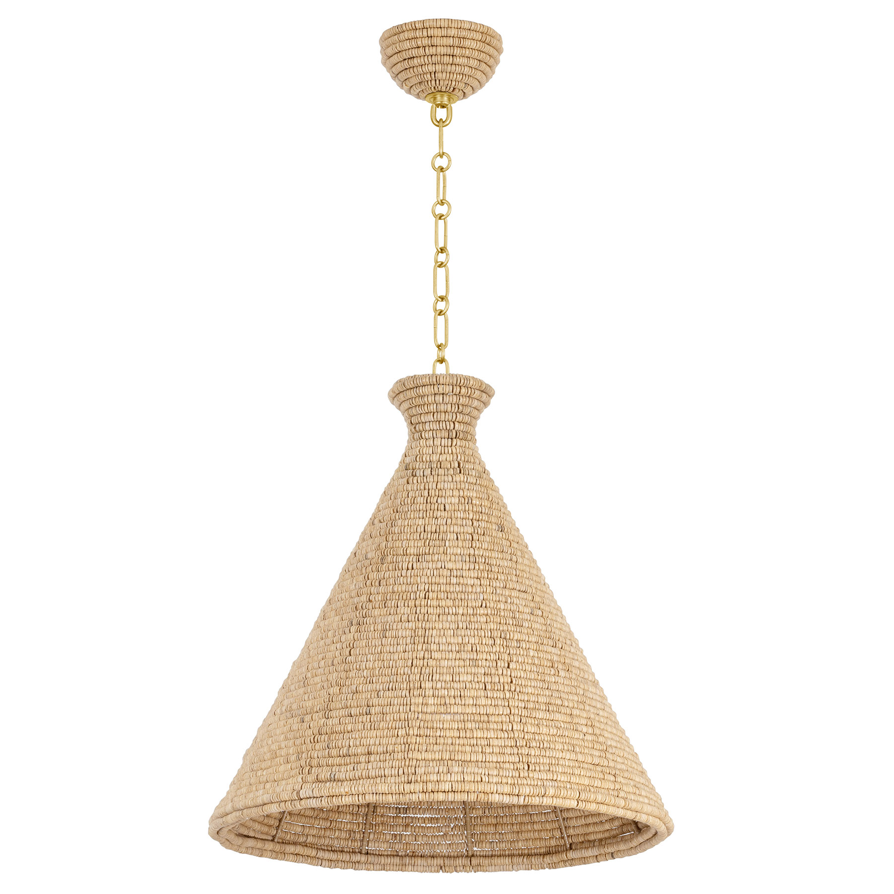 Briston Rattan Pendant, Natural/Vintage Gold Leaf | One Kings Lane