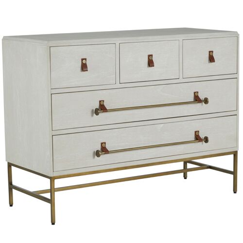 Maya 5-Drawer Dresser, Cerused White