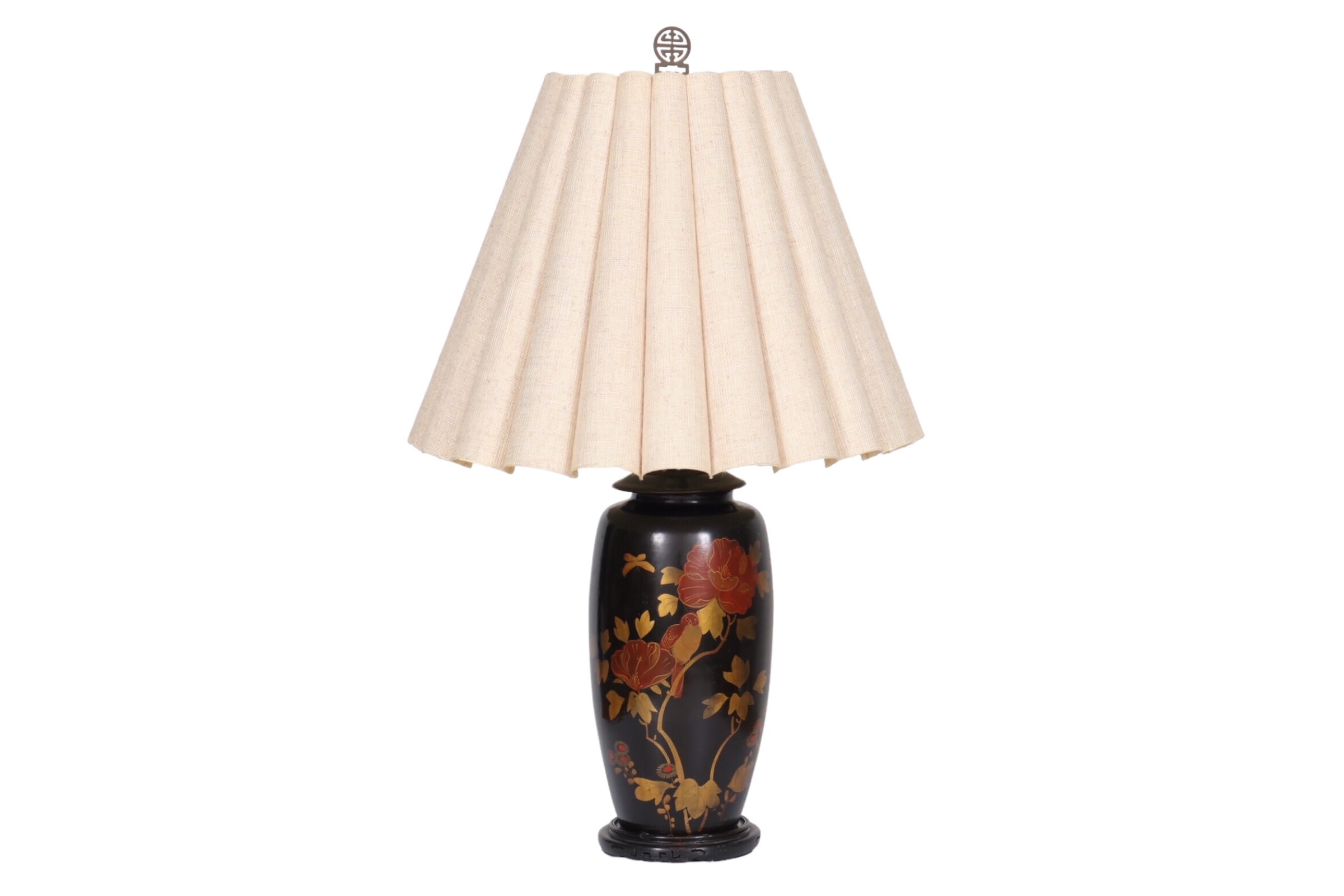 Chinoiserie Black Japanned Table Lamp~P77666305