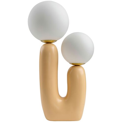 Dotty Painted Resin Accent Table Lamp, Natural