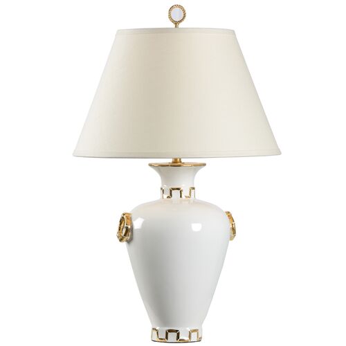 Ring Vase Ceramic Table Lamp, White