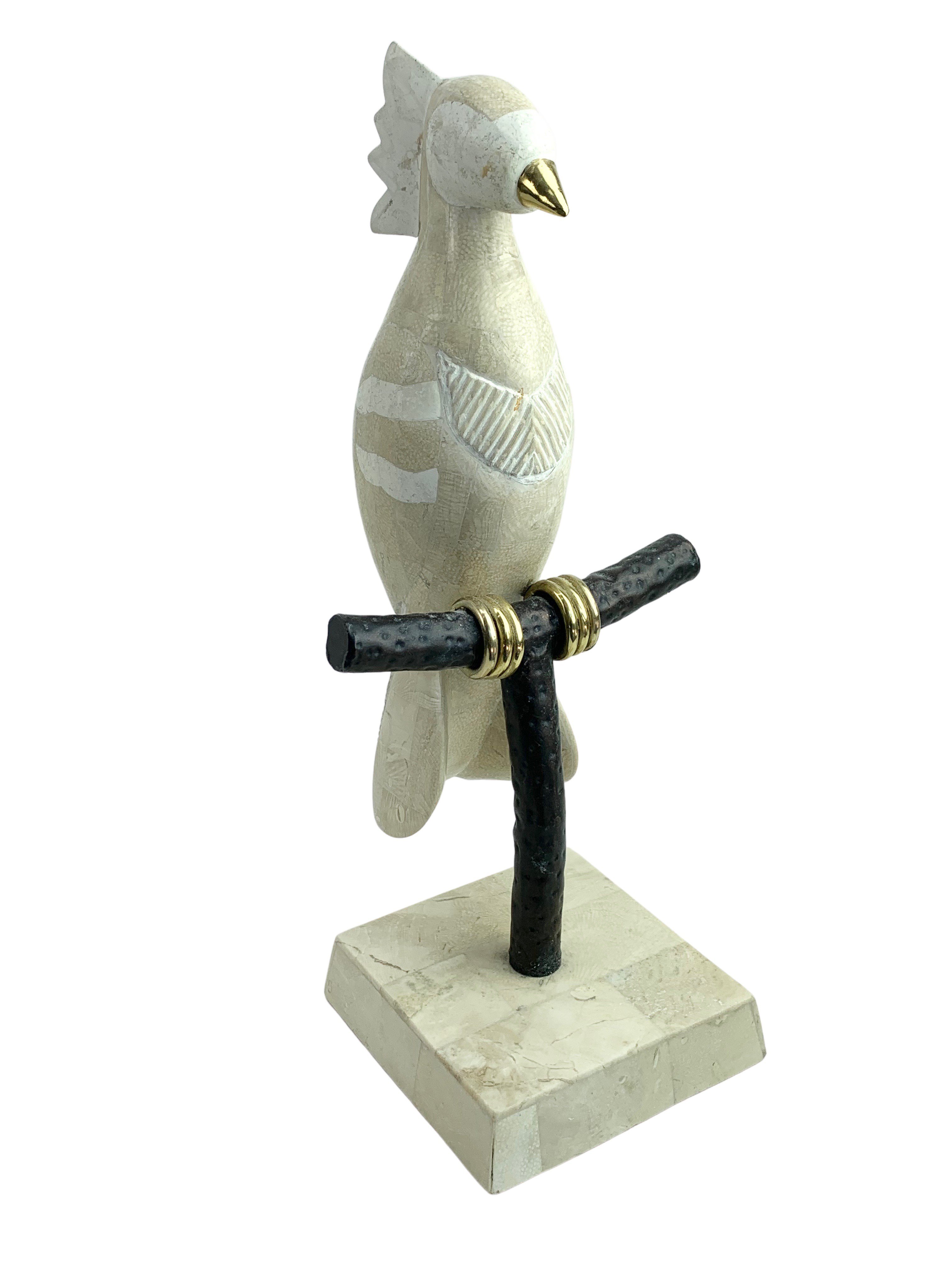 Large 19” Marble Parrot on Stand~P77600251