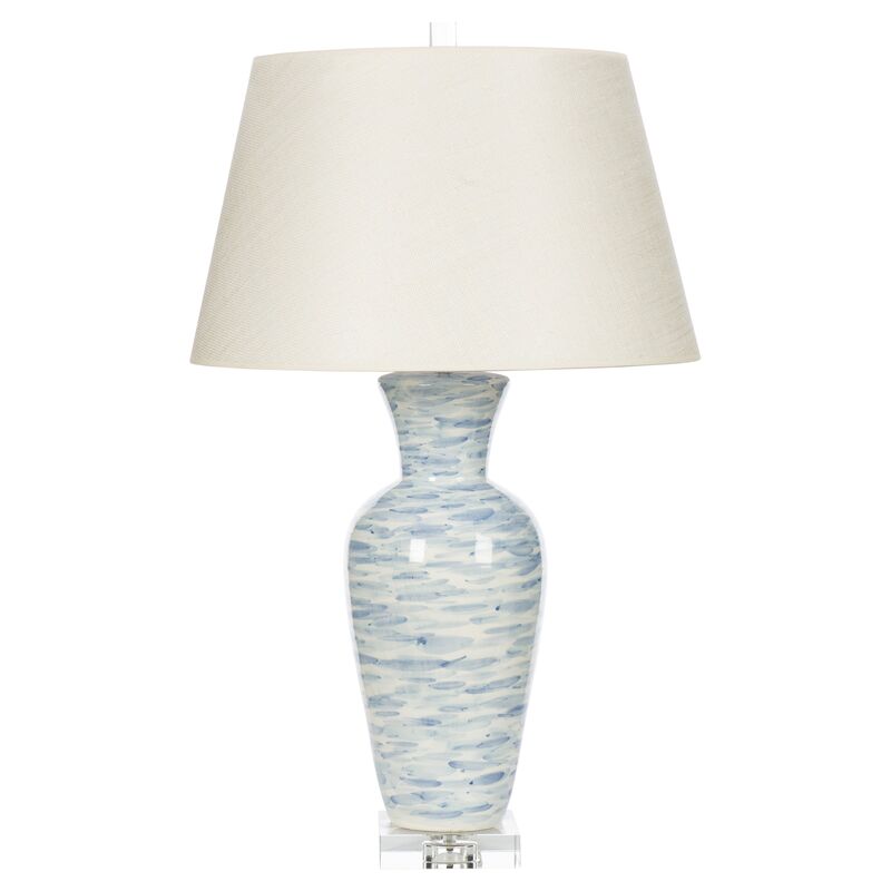 Wind Swept Table Lamp, Light Blue