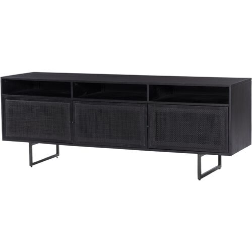Tessa Cane Media Console, Black Wash
