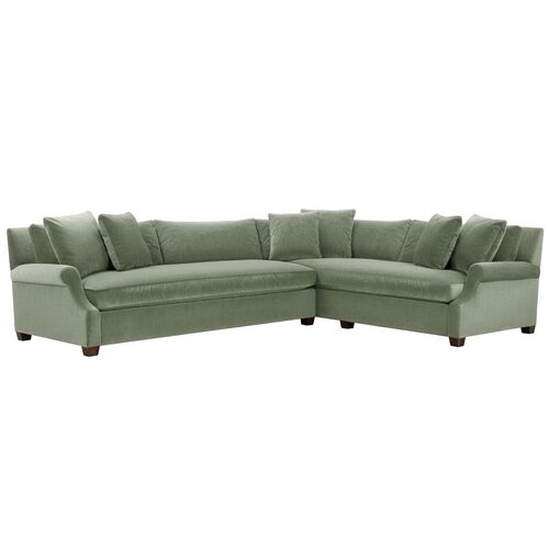 Juliette Velvet Bench-Seat Corner Sectional Juliette Velvet Bench-Seat Corner Sectional